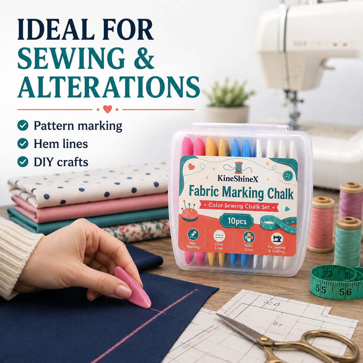 💥2026 Hot Sale✂️ Fabric Marking Chalk Set for Sewing, Quilting & Alterations