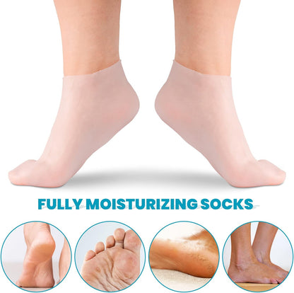 🔥Get 3 items when you buy 1！✨️Enjoy a foot spa anytime anywhere！👣Moisturizing Foot Mask Exfoliating Silicone Socks Beach Protective Socks(3pcs)