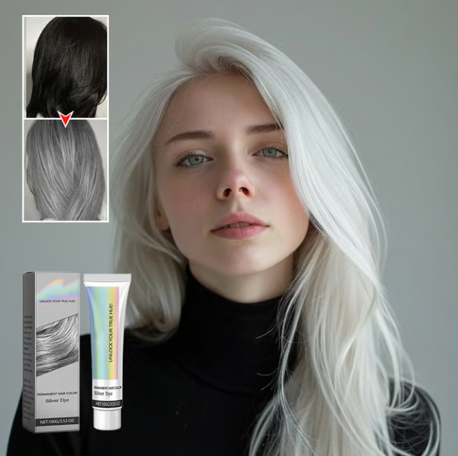 💥2025 new upgrade🎁2-in-1 Natural Essence Extract Silver Hair Dye