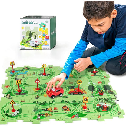 😍49%OFF🎁Best gift for your kids🧩Children's Educational Puzzle Track Car Play Set🧩