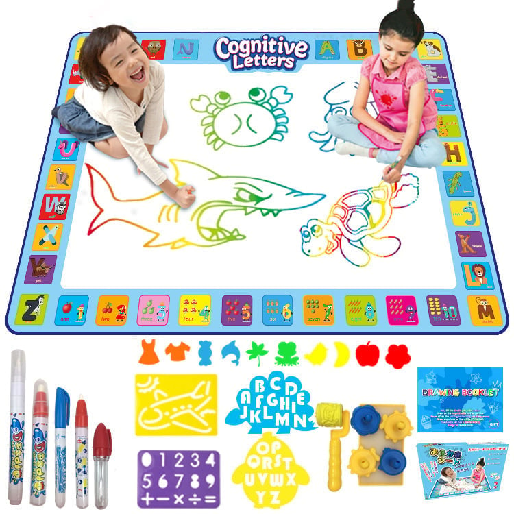 🔥Water Doodle Mat, Aqua Painting Drawing Mat Mess Free Learning Toy Mat