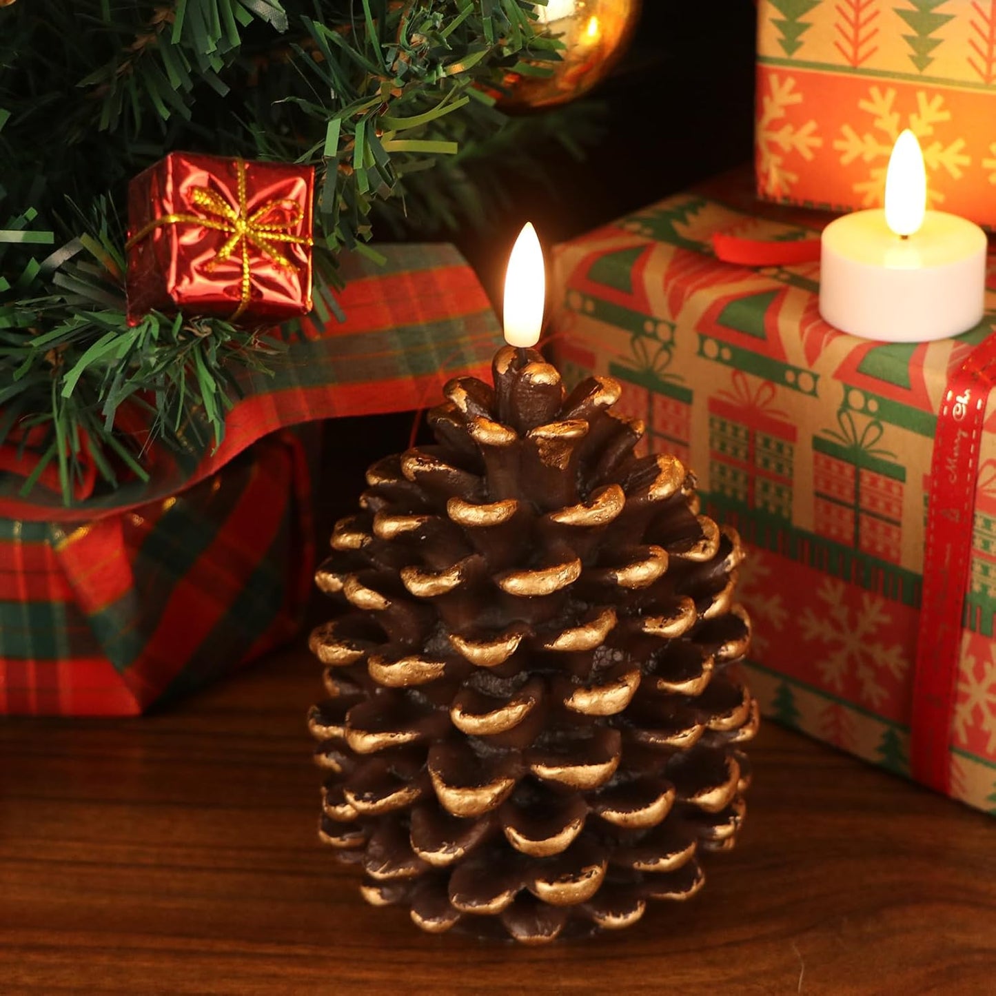 🎅Christmas promotion 49% OFF🎄Flameless LED Pine Cone Candles for Holiday Decor