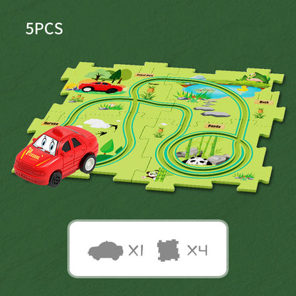 😍49%OFF🎁Best gift for your kids🧩Children's Educational Puzzle Track Car Play Set🧩