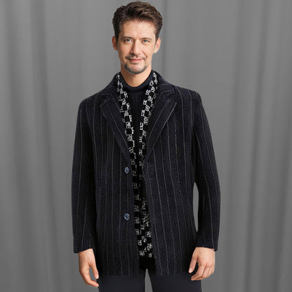 ✅Free Shipping✈️Men’s Stylish Notched Lapel Winter Tweed Jacket with White Duck Down Lining