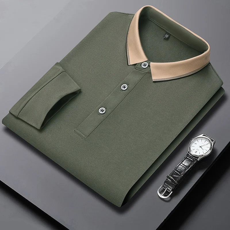 Collar Long Sleeved Men's Shirt