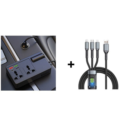 ⚡🔋Portable Car Inverter 12V/24V to 220V with Digital Display