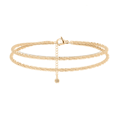 ⏰🔥LIMITED TIME: BUY 1 GET 1 FREE! 🥰 Dainty Layered Waterproof Anklet – Perfect Gift for Your Loved One 💖✨