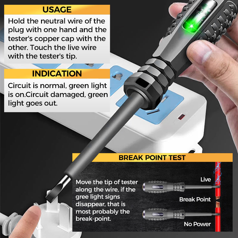 🎉2-in-1  High Torque Strong Magnetic Screwdriver Electricity Detector