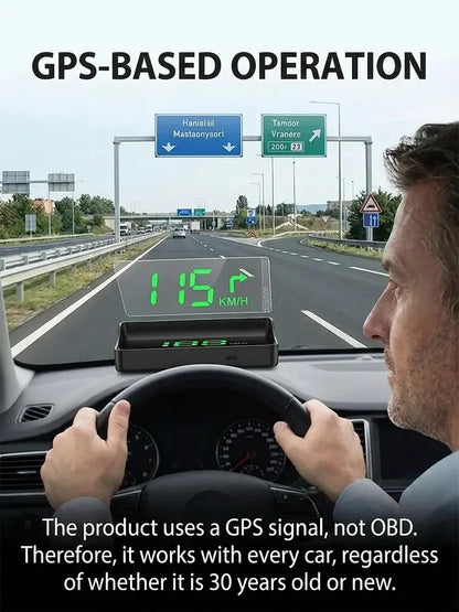 🚗50% OFF NOW! Head-Up Display Car GPS Digital Speedometer – Traffic Light Countdown & Red Light Camera Alert HUD, Universal Driver Safety Warning Device to Avoid Tickets for City Driving