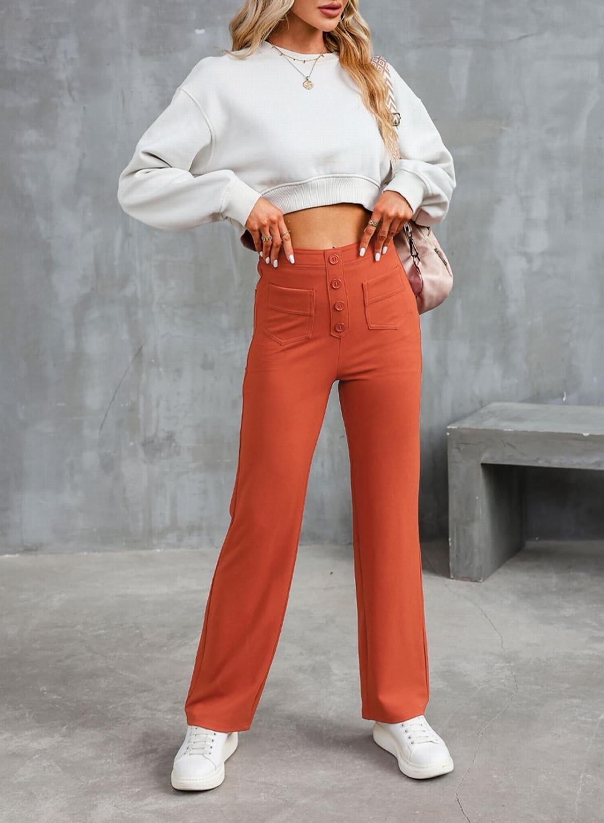 Women's Casual High Waist Stretch Pants