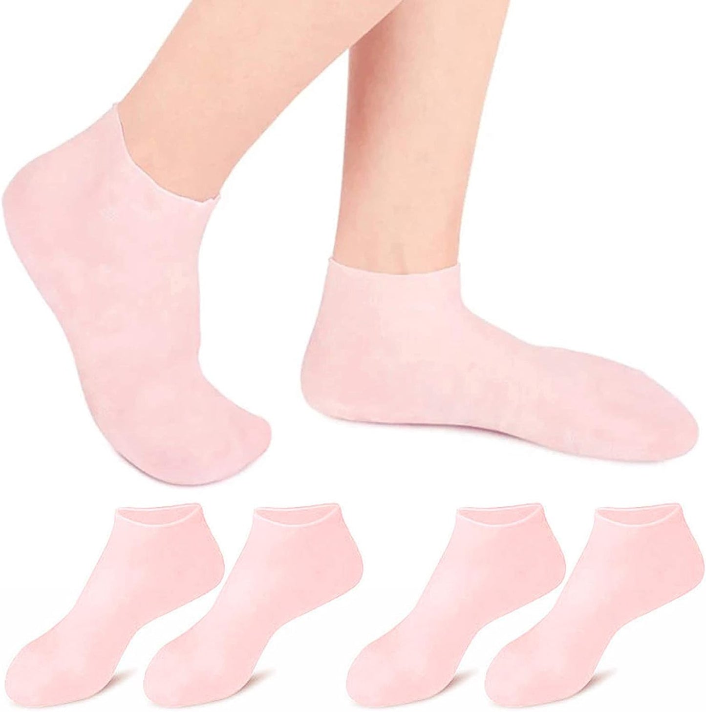 🔥Get 3 items when you buy 1！✨️Enjoy a foot spa anytime anywhere！👣Moisturizing Foot Mask Exfoliating Silicone Socks Beach Protective Socks(3pcs)
