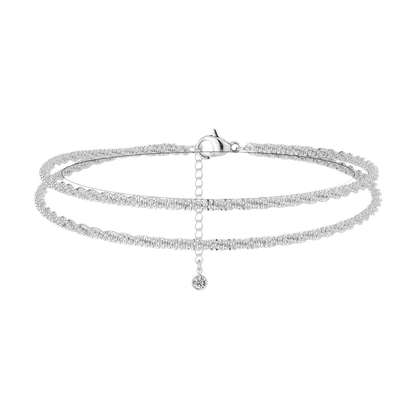 ⏰🔥LIMITED TIME: BUY 1 GET 1 FREE! 🥰 Dainty Layered Waterproof Anklet – Perfect Gift for Your Loved One 💖✨