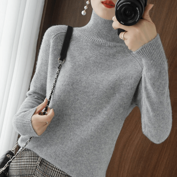 🔥Last Day Sale 49%🔥Women's Solid Turtleneck Knit Sweater