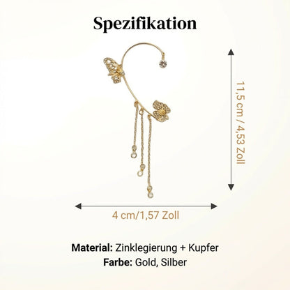 💕Valentine's Day Special – 50% discount💕Simple ear clips with butterfly and flower motifs & tassels – elegant & comfortable, no piercing required 🌸🦋
