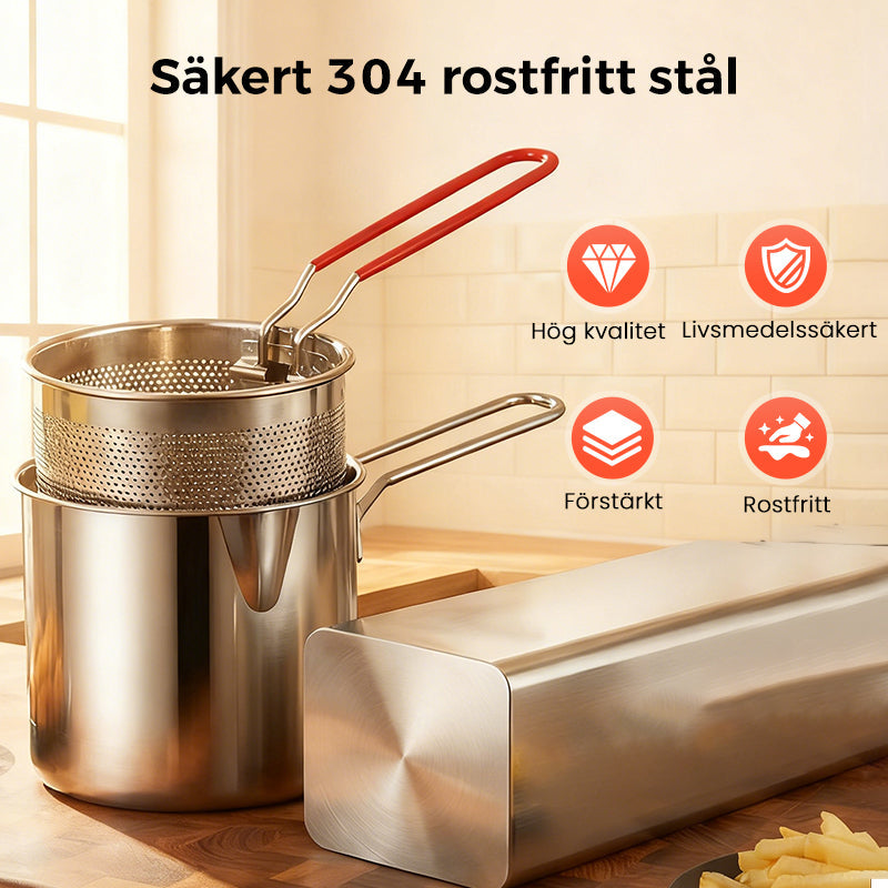 ✨304 Multifunktionell fritös i rostfritt stål✨restaurangkvalitet hemma🍟