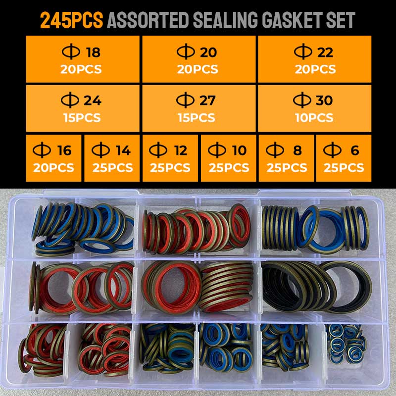 100pcs/ 245pcs different sealing gaskets🧰✨