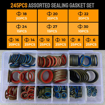 100pcs/ 245pcs different sealing gaskets🧰✨