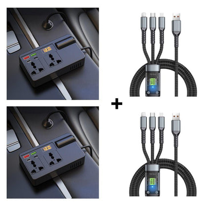 ⚡🔋Portable Car Inverter 12V/24V to 220V with Digital Display