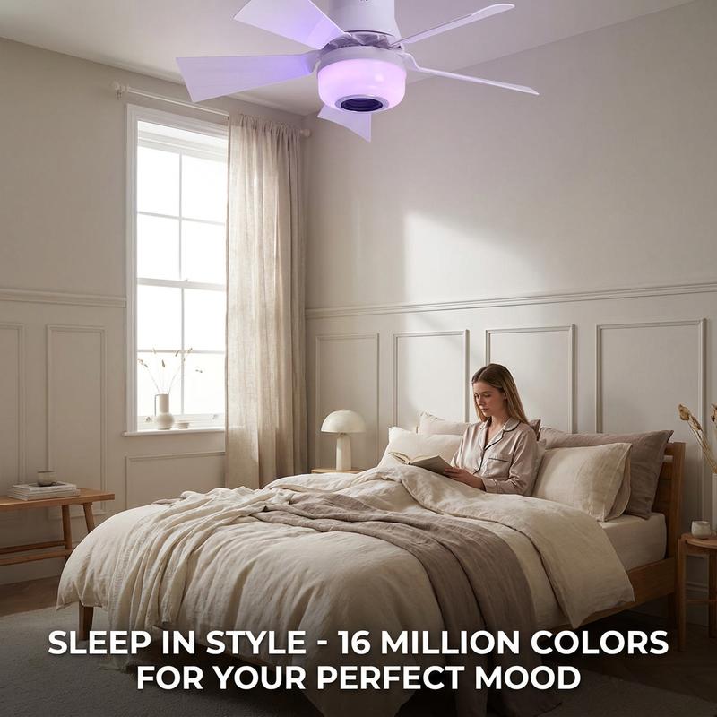 🔥💡 LAST DAY – 50% OFF! BreezGlow™ Smart Ceiling Fan Light – Bluetooth Speaker, 16M RGB Colors, E27 fit – breeze & beats in one. 🎵🌀✨