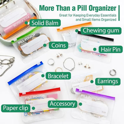 🥳 2026 HOT SALE 50% OFF! 💊 A8 Waterproof Pill Pouch Set – 65K+ SOLD! 14 Color-Coded Pouches, Waterproof & Crush-Proof Shell – Holds 7-14 Days of Meds 🗓️✨