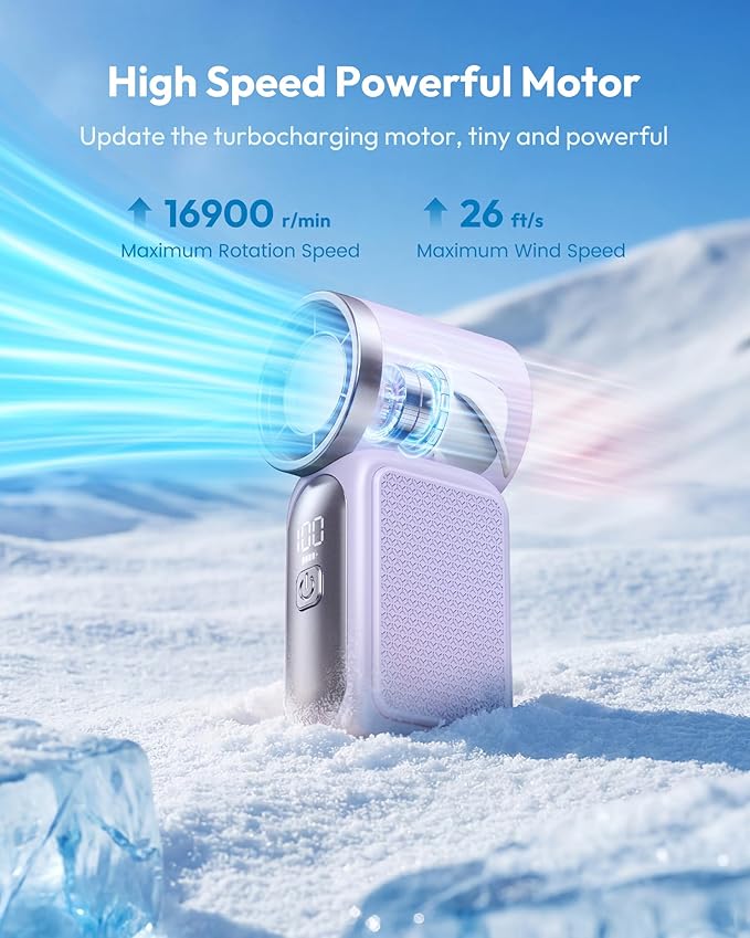 🌬️ LIMITED-TIME 50% OFF! ✨ Turbo Handheld Fan – LED Display, 6 Speeds, 3000mAh 🔋