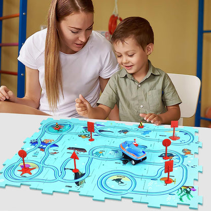 😍49%OFF🎁Best gift for your kids🧩Children's Educational Puzzle Track Car Play Set🧩