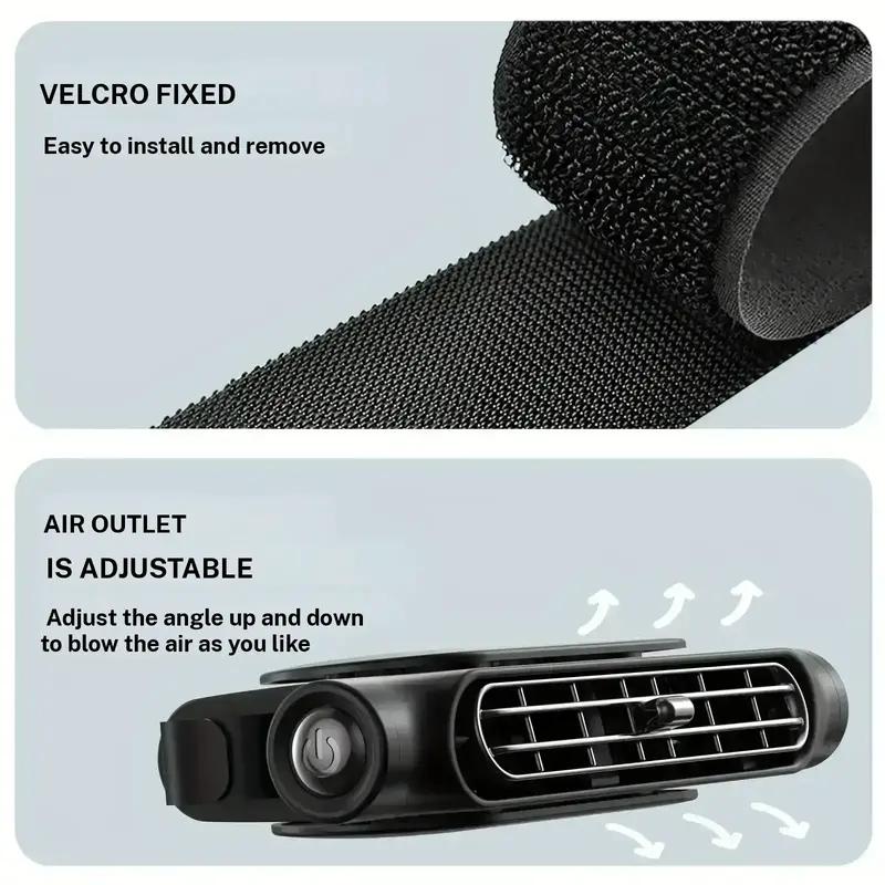Car Seat Fan 🌬️ – 3-Speed Rechargeable Clip-On Fan with 3000mAh Battery 🔋 | USB-C Charging ⚡ for Cars 🚗, Golf Buggies 🛺 & Campervans 🏕️