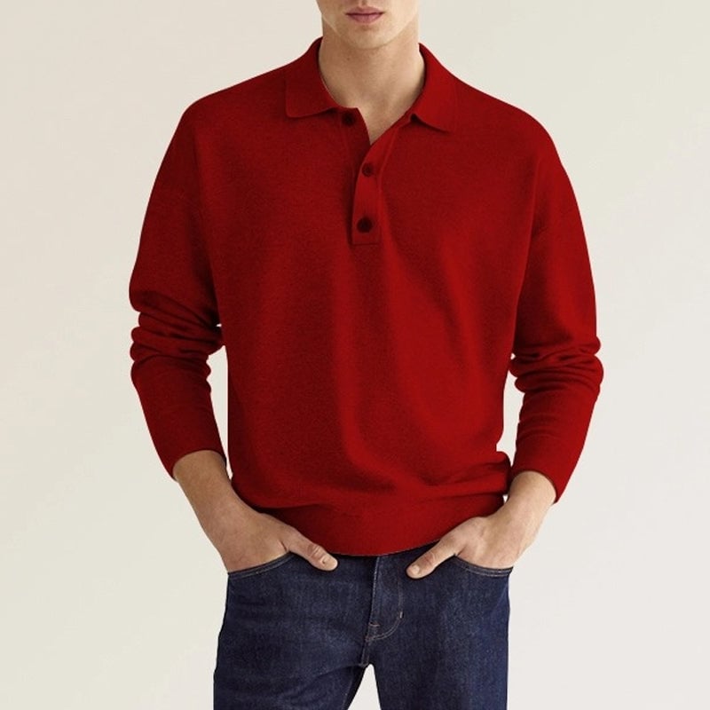 Men's Casual Loose Lapel Long Sleeve Shirt