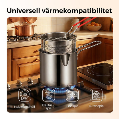 ✨304 Multifunktionell fritös i rostfritt stål✨restaurangkvalitet hemma🍟