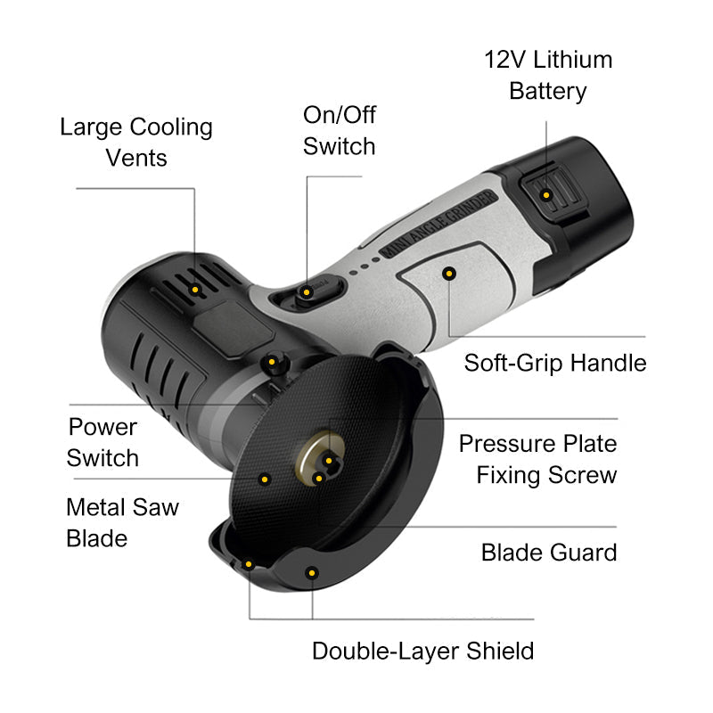 ⚙️ 50% OFF NOW! ✨ 12V Mini Angle Grinder - Compact & Powerful for DIY Projects, Includes Cutting Disc and Safety Guard 🛠️📦