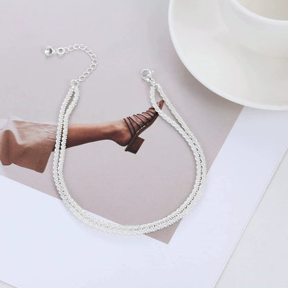 ⏰🔥LIMITED TIME: BUY 1 GET 1 FREE! 🥰 Dainty Layered Waterproof Anklet – Perfect Gift for Your Loved One 💖✨