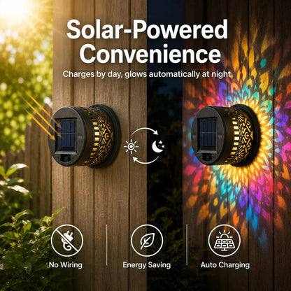 🌞 50% OFF NOW! 🌀💥Solar Mandala Wall Light Outdoor Garden Fence Projector Lamp Patio Ambient Decor
