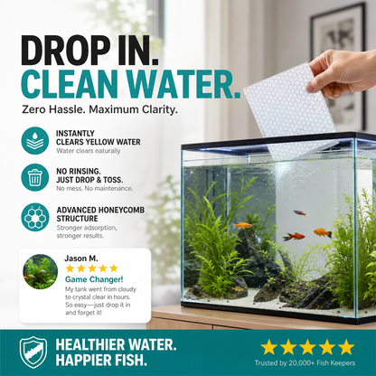 🐠 BUY 1 GET 1 FREE! ✨ AQUARIUM CLARIFYING SHEETS - Crystal Clear Water in 24 Hours, Removes Odors and Impurities, Safe for All Fish and Plants 🌿🔮