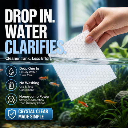 🐠 BUY 1 GET 1 FREE! ✨ AQUARIUM CLARIFYING SHEETS - Crystal Clear Water in 24 Hours, Removes Odors and Impurities, Safe for All Fish and Plants 🌿🔮