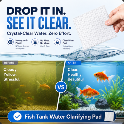 🐠 BUY 1 GET 1 FREE! ✨ AQUARIUM CLARIFYING SHEETS - Crystal Clear Water in 24 Hours, Removes Odors and Impurities, Safe for All Fish and Plants 🌿🔮