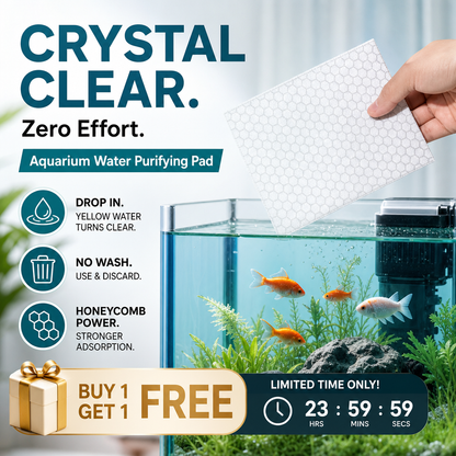 🐠 BUY 1 GET 1 FREE! ✨ AQUARIUM CLARIFYING SHEETS - Crystal Clear Water in 24 Hours, Removes Odors and Impurities, Safe for All Fish and Plants 🌿🔮