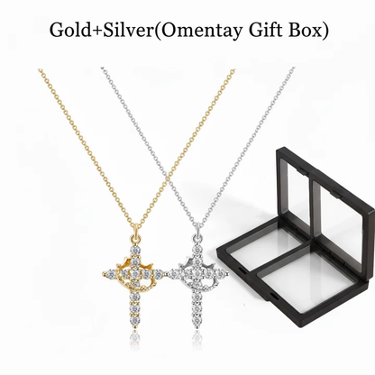🎁2025 New Crown with Cross Pendant Necklace