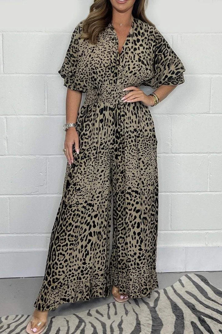 🔥Hot Sale 49% OFF👗Leopard print casual loose jumpsuit