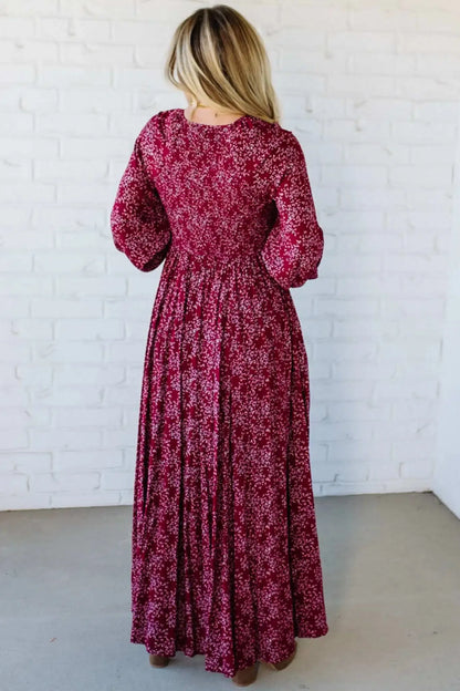 🌺60% OFF NOW! ✨ Women’s Floral Rayon Smocked-Waist Lined Maxi Dress – Flattering Fit, Lightweight Fabric & Elegant Boho Style 💃