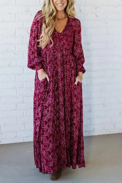 🌺60% OFF NOW! ✨ Women’s Floral Rayon Smocked-Waist Lined Maxi Dress – Flattering Fit, Lightweight Fabric & Elegant Boho Style 💃