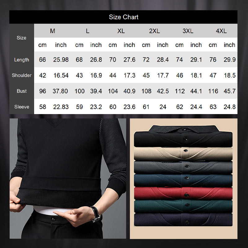 Men's Lapel Faux Two-Piece Knitted Shirt