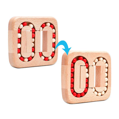 Rotating Magic Bean Fingertip Toy Wood Puzzles For Adults Kids IQ Games