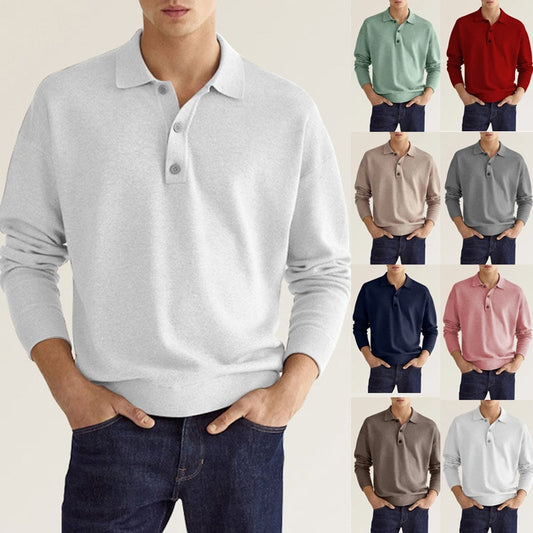 Men's Casual Loose Lapel Long Sleeve Shirt