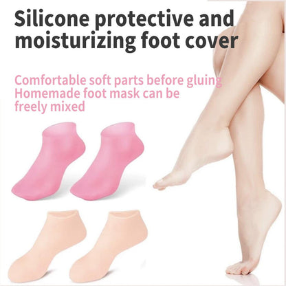🔥Get 3 items when you buy 1！✨️Enjoy a foot spa anytime anywhere！👣Moisturizing Foot Mask Exfoliating Silicone Socks Beach Protective Socks(3pcs)
