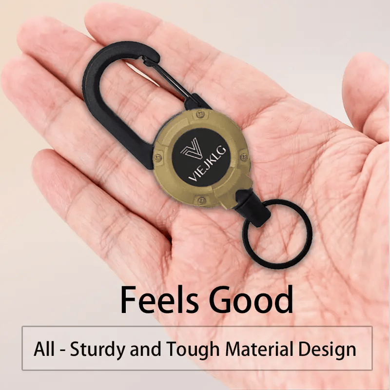 🧭🚴‍♂️🌿 LIMITED-TIME 50% OFF! Retractable Keychain with Carabiner – 65cm Steel Lanyard, ID Badge Reel, Lightweight EDC Gear for Hiking, Travel & Work 🔗🏞️