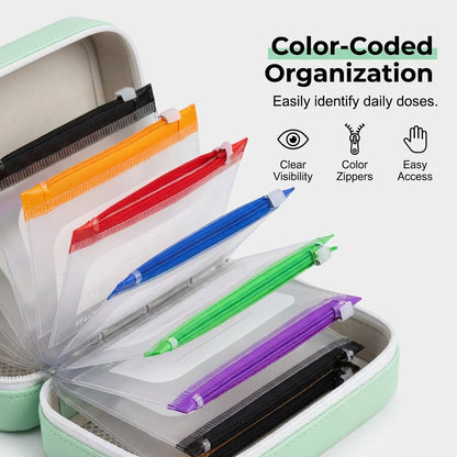 🥳 2026 HOT SALE 50% OFF! 💊 A8 Waterproof Pill Pouch Set – 65K+ SOLD! 14 Color-Coded Pouches, Waterproof & Crush-Proof Shell – Holds 7-14 Days of Meds 🗓️✨