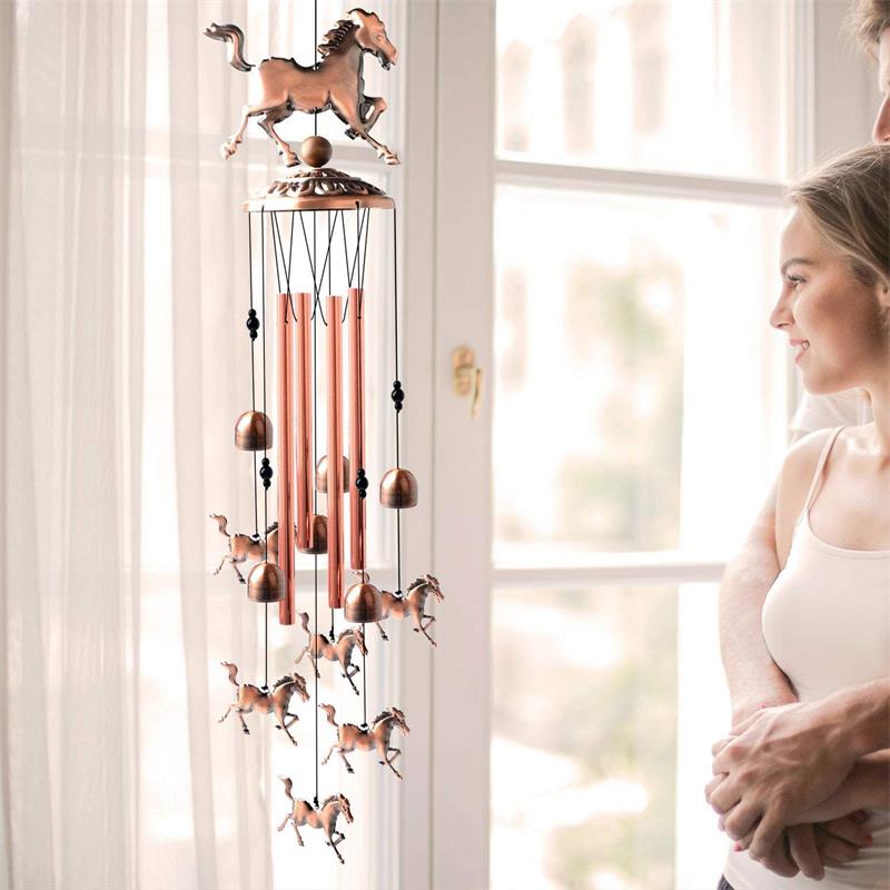 💥Last Day Sale 50% Off🎁 Pure Hand-made Copper Horse Wind Chimes