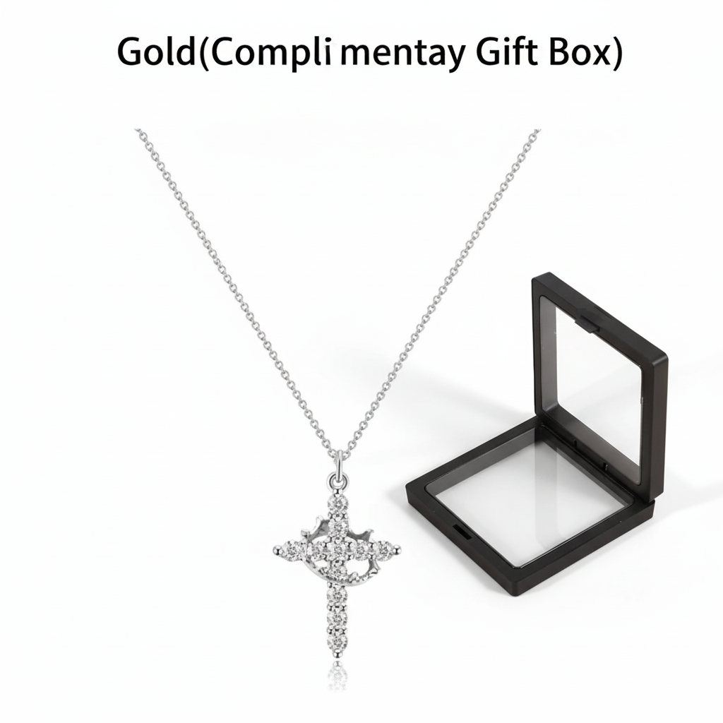 🎁2025 New Crown with Cross Pendant Necklace