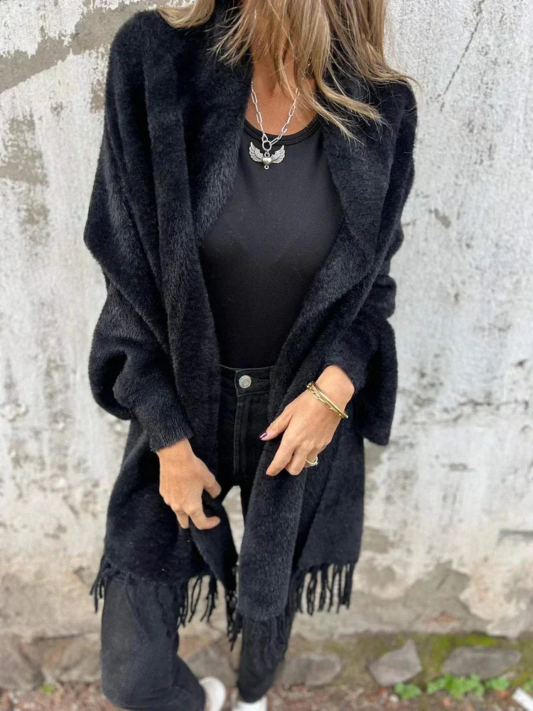 🥰Women's Long Sleeve Casual Tassel Shawl Coat