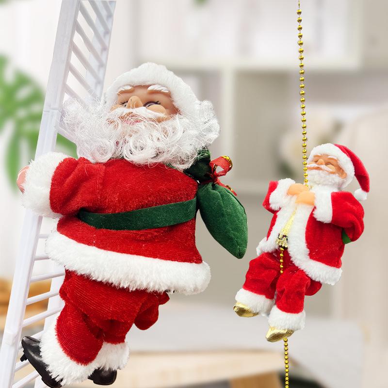 🔥2024 BEST GIFT TO FAMILY🔥 Electric Fireplace Climbing Santa Claus Musical Toys